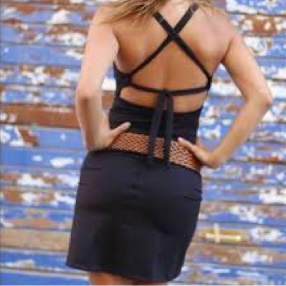 Mika Yoga Wear Luisa Criss Cross Dress Black Size Large